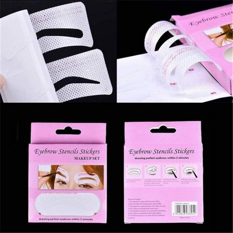 12/24 de perechi Autocolante de șablon pentru sprâncene, de unică folosință, nețesută, șablon pentru modelarea sprâncenelor, instrument profesional de machiaj pentru frumusețea sprâncenelor