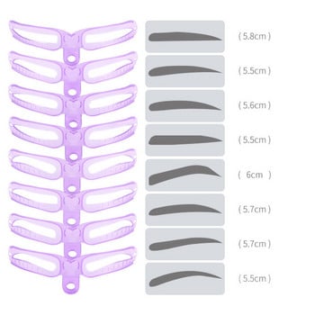 8PCS Πρότυπο Μακιγιάζ Φρυδιών Καλλωπισμού Κιτ Στένσιλ Διαμόρφωσης Φρυδιών DIY Πρότυπο φρυδιών επαναχρησιμοποιήσιμο 8 σε 1 Διαμόρφωση φρυδιών