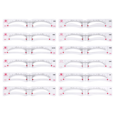 12 stiliaus / rinkinio ant galvos tvirtinamas antakių trafaretas, kortelių priežiūros šablonas, daugkartinis, lengvai ir greitai nupiešiamas antakius moterims makiažo priemonės