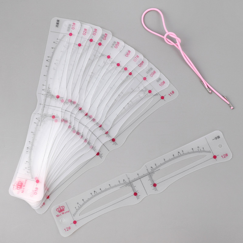 12 stiliaus / rinkinio ant galvos tvirtinamas antakių trafaretas, kortelių priežiūros šablonas, daugkartinis, lengvai ir greitai nupiešiamas antakius moterims makiažo priemonės