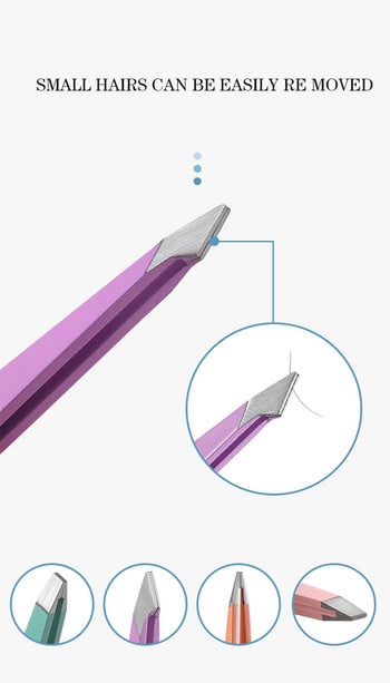 1 бр. пинсети за епилация от неръждаема стомана пинсети за вежди с наклонен връх безвредни аксесоари и грим инструменти за красота