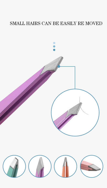 Pensetă pentru îndepărtarea părului, din oțel inoxidabil, pentru sprâncene, cu vârf înclinat, accesorii și instrumente de înfrumusețare pentru machiaj.