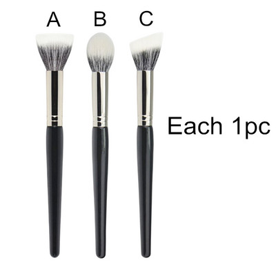 Stippling Highlight Brush Blush Fa nyél Gyapjú haj Multifunkcionális korrektor maszk alapozó smink ecsetek szépségápolási eszköz