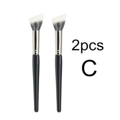 Stippling Highlight Brush Blush Fa nyél Gyapjú haj Multifunkcionális korrektor maszk alapozó smink ecsetek szépségápolási eszköz