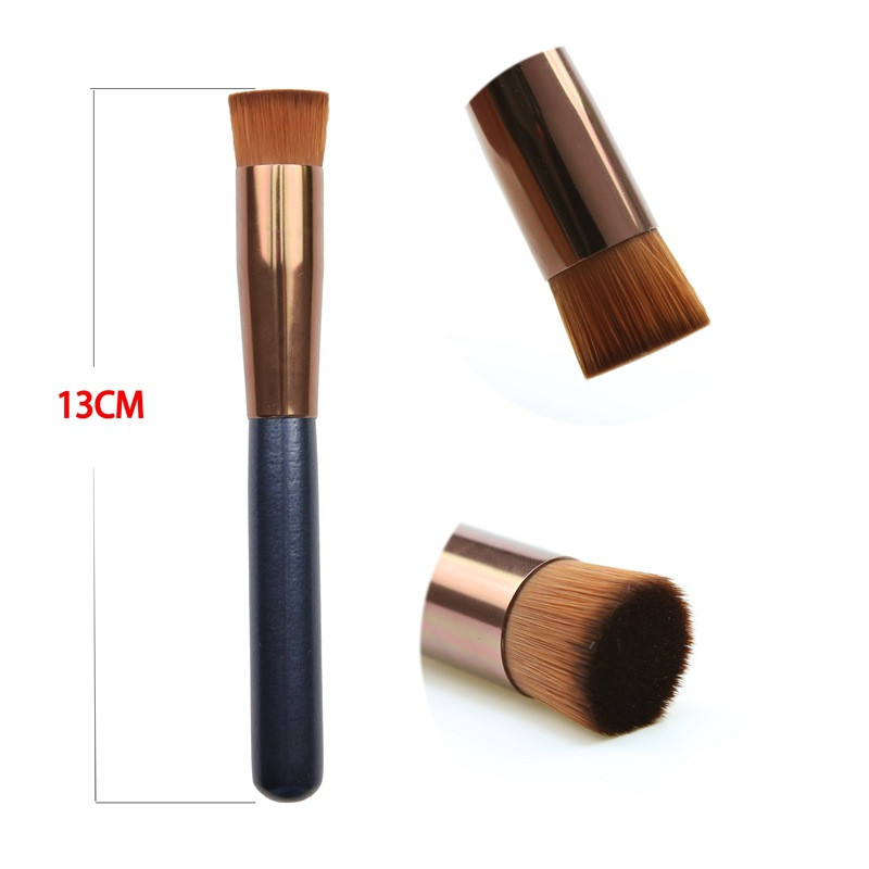 Pensula pentru fond de ten cu cap plat Crema pentru fond de ten BB Cream pensula pentru corector Perie de machiaj cu maner din lemn Instrument universal de frumusete