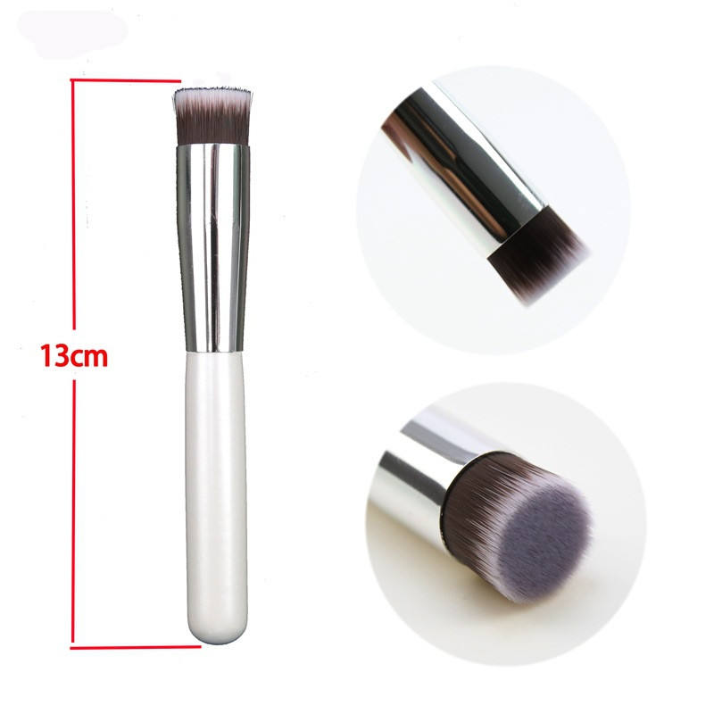 Pensula pentru fond de ten cu cap plat Crema pentru fond de ten BB Cream pensula pentru corector Perie de machiaj cu maner din lemn Instrument universal de frumusete