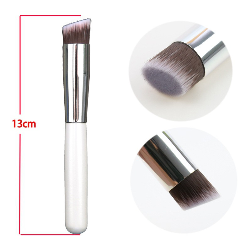 Pensula pentru fond de ten cu cap plat Crema pentru fond de ten BB Cream pensula pentru corector Perie de machiaj cu maner din lemn Instrument universal de frumusete