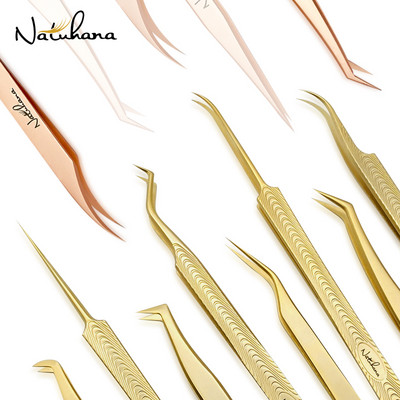 NATUHANA Professional για 3D τσιμπιδάκια Ανοξείδωτο ατσάλι όγκου φρυδιών τσιμπιδάκι επέκτασης βλεφαρίδων ψεύτικες λαβίδες για εργαλεία μακιγιάζ
