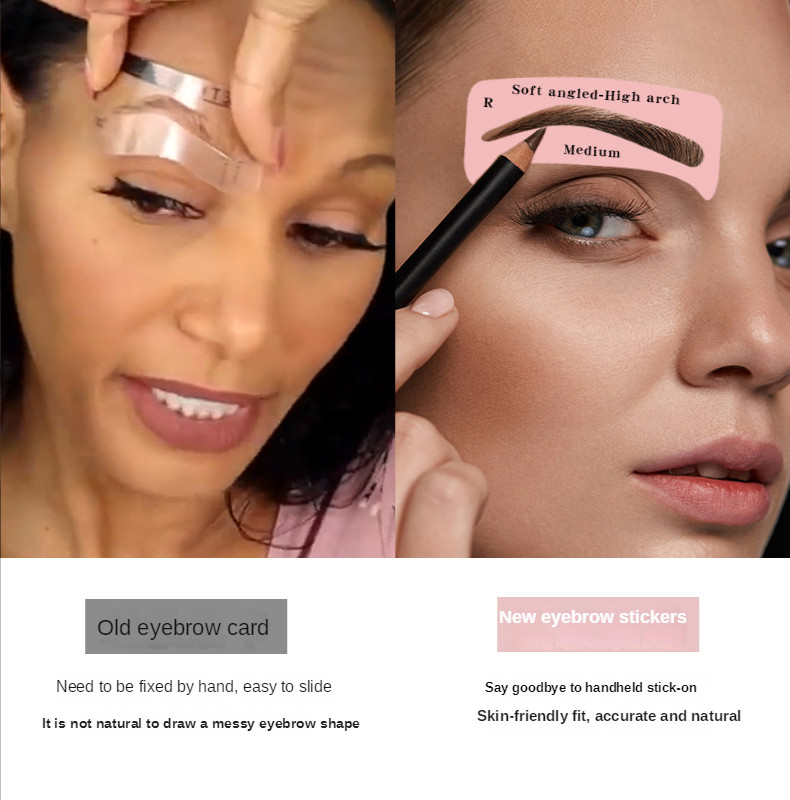 Nou Autocolante nețesute pentru sprâncene Autocolante populare europene și americane pentru sprâncene 24 artefact Cuțit pentru sprâncene Perie pentru sprâncene din latex