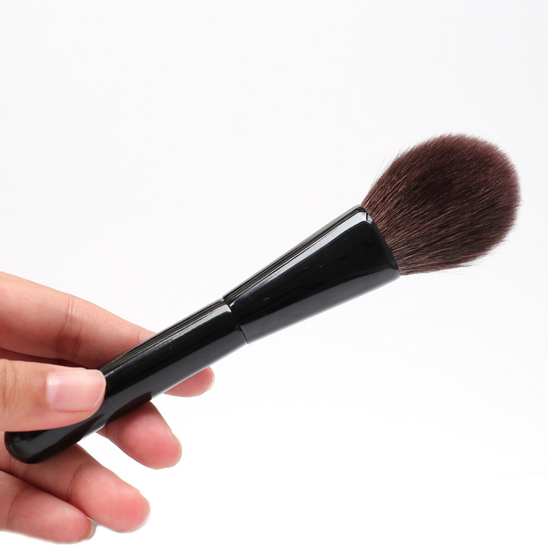 OVW Black Big Powder Super Soft Highlight Perii de machiaj unice Mâner din lemn Pensule profesionale pentru cosmetice din păr de capră DLH02