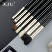 BEILI 1 darabos kecskeszőr Precíz keverés Szemhéjfesték Részletes kis árnyalat Single Makeup Ecsetek Fekete nyél Ezüst érvég