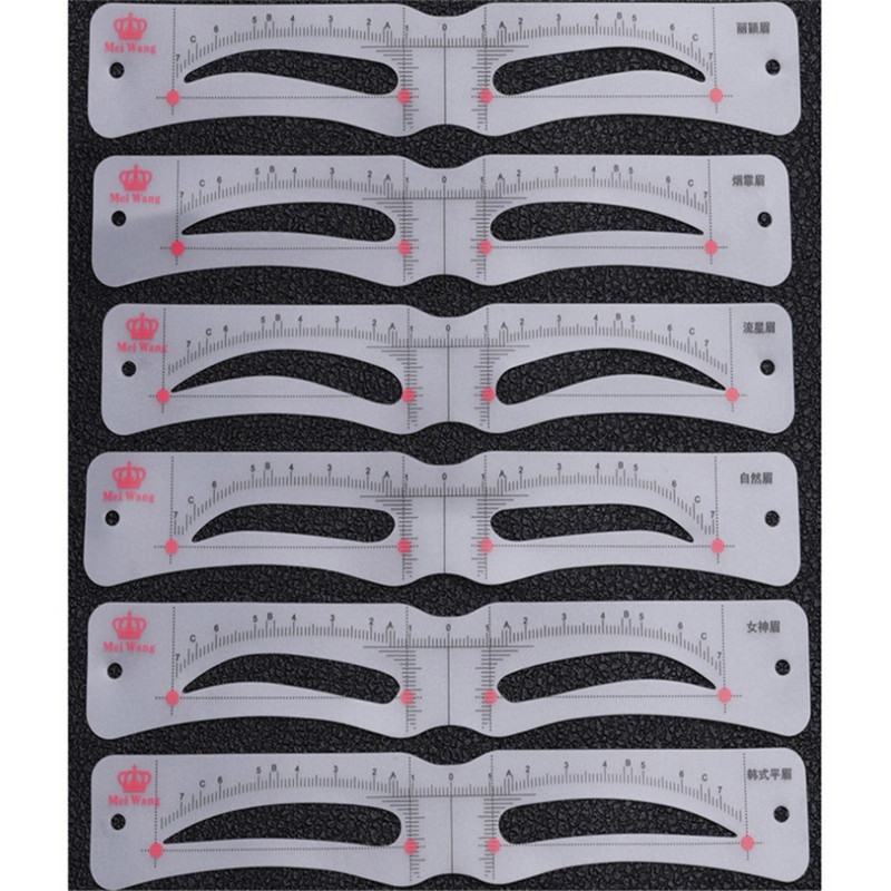 12 Style New Fashion Hot DIY Шаблон за оформяне на вежди Комплект шаблони за оформяне на вежди Шаблони за вежди Карта Инструмент за грим Beauty
