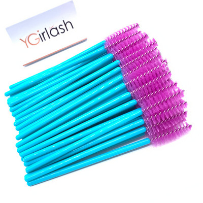YGirlash Eyebrow Mascara Wand Eyelash Spoolie Perie 50 buc/set Comerț cu ridicata de unică folosință Lash Wands Perie pentru extensie de gene