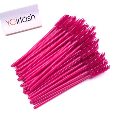 YGirlash Eyebrow Mascara Wand Eyelash Spoolie Perie 50 buc/set Comerț cu ridicata de unică folosință Lash Wands Perie pentru extensie de gene