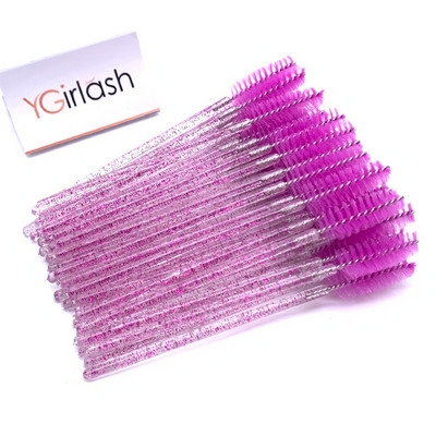 YGirlash Eyebrow Mascara Wand Eyelash Spoolie Perie 50 buc/set Comerț cu ridicata de unică folosință Lash Wands Perie pentru extensie de gene