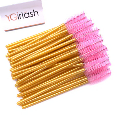 YGirlash Eyebrow Mascara Wand Eyelash Spoolie Perie 50 buc/set Comerț cu ridicata de unică folosință Lash Wands Perie pentru extensie de gene