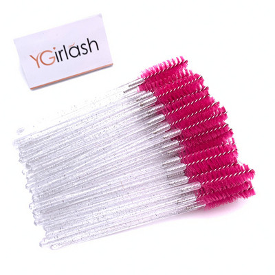 YGirlash Eyebrow Mascara Wand Eyelash Spoolie Perie 50 buc/set Comerț cu ridicata de unică folosință Lash Wands Perie pentru extensie de gene