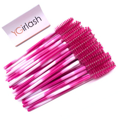 YGirlash Eyebrow Mascara Wand Eyelash Spoolie Perie 50 buc/set Comerț cu ridicata de unică folosință Lash Wands Perie pentru extensie de gene