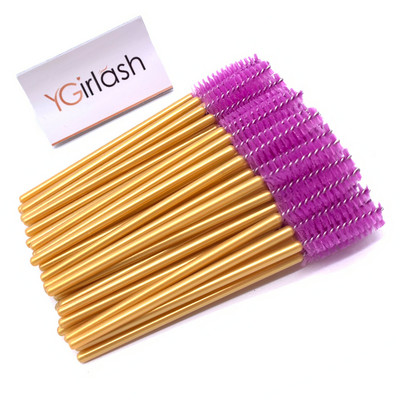 YGirlash Eyebrow Mascara Wand Eyelash Spoolie Perie 50 buc/set Comerț cu ridicata de unică folosință Lash Wands Perie pentru extensie de gene