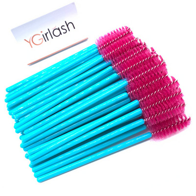 YGirlash Eyebrow Mascara Wand Eyelash Spoolie Perie 50 buc/set Comerț cu ridicata de unică folosință Lash Wands Perie pentru extensie de gene