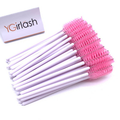 YGirlash Eyebrow Mascara Wand Eyelash Spoolie Perie 50 buc/set Comerț cu ridicata de unică folosință Lash Wands Perie pentru extensie de gene