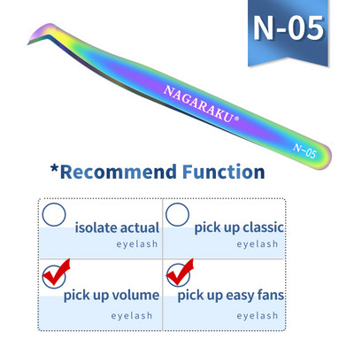 NAGARAKU 1 τμχ επεκτάσεις βλεφαρίδων Tweezer Inox Steel Straight Curved Professional Makeup Tools with High Precision Clip