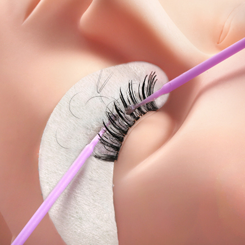 SHIDISHANGPIN 100 buc. gene de machiaj de unică folosință Mini gene individuale Aplicatoare perie de rimel Gene pentru machiaj Tampoane de bumbac