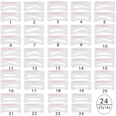 12/24 perechi de autocolante pentru șablon de sprâncene, de unică folosință, nețesută, șablon pentru modelarea sprâncenelor, instrumente profesionale pentru frumusețea sprâncenelor