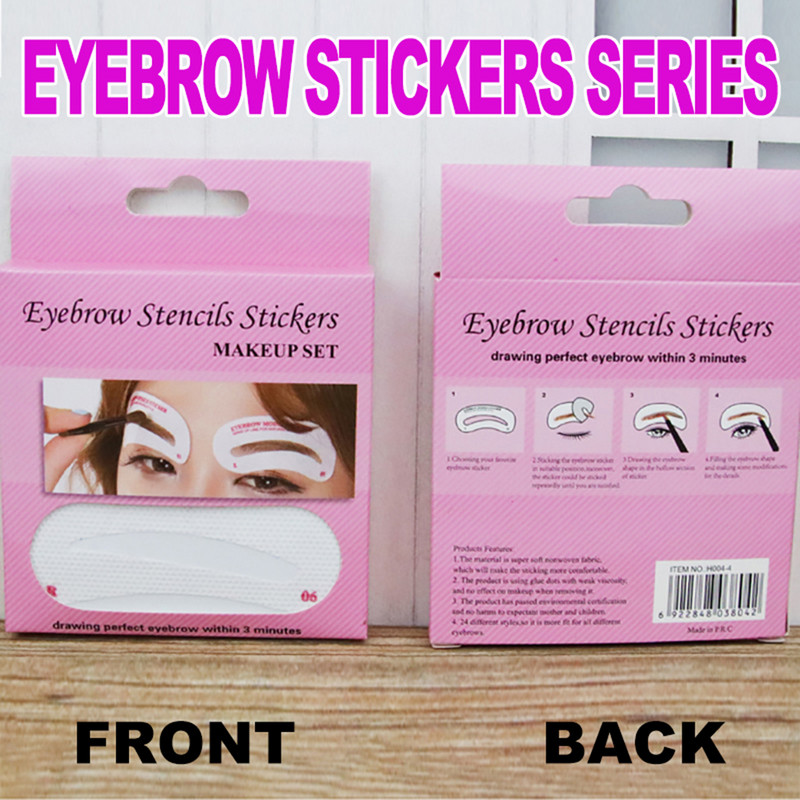 12/24 perechi de autocolante pentru șablon de sprâncene, de unică folosință, nețesută, șablon pentru modelarea sprâncenelor, instrumente profesionale pentru frumusețea sprâncenelor