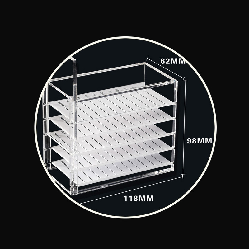 Cutie de depozitare pentru extensii de gene false, 5 straturi, palet acrilic, suport pentru organizator de gene, suport de afișare, instrumente de machiaj