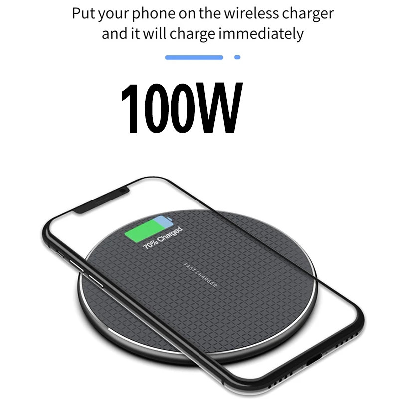 Ασύρματος φορτιστής 100W για iPhone 14 13 12 11 Xs Max X XR Plus Super Fast Charging Pad για Ulefone Doogee Samsung Note 9 Note S21