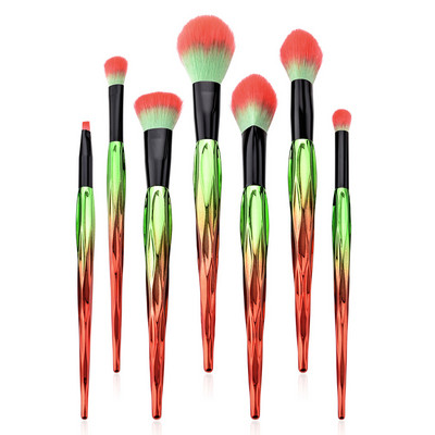 ZZDOG 7/10 buc Kit de instrumente cosmetice Pudră naturală de păr pufoasă Fard de obraz Fard de obraz Amestecarea sprâncenelor Set de pensule profesionale de machiaj