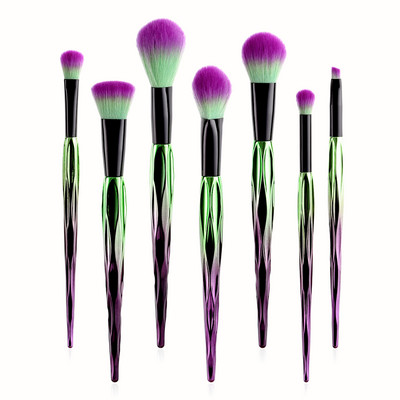 ZZDOG 7/10 buc Kit de instrumente cosmetice Pudră naturală de păr pufoasă Fard de obraz Fard de obraz Amestecarea sprâncenelor Set de pensule profesionale de machiaj