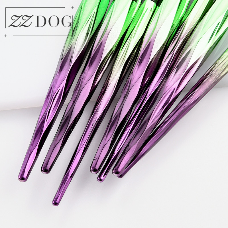 ZZDOG 7/10 buc Kit de instrumente cosmetice Pudră naturală de păr pufoasă Fard de obraz Fard de obraz Amestecarea sprâncenelor Set de pensule profesionale de machiaj