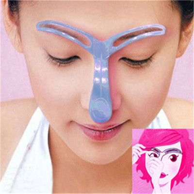 12 чифта/комплект Мързелива карта за вежди с форма на вежди Стикер за бързи вежди Едноредов грим за вежди Комплект помощни инструменти, регулируем