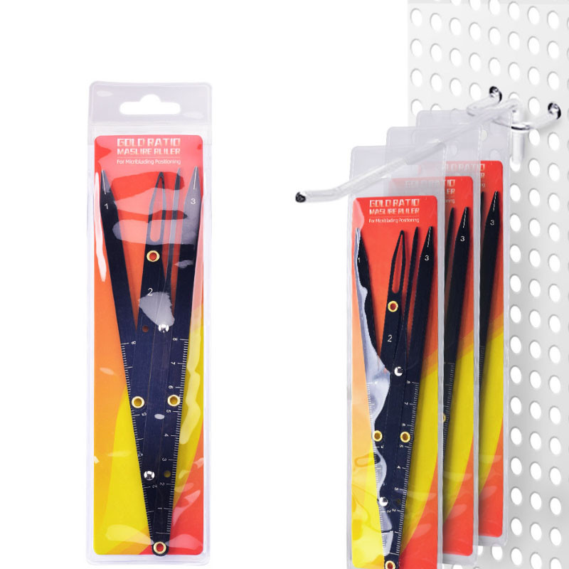 Riglă pentru sprâncene pentru tatuaje Riglă de poziționare în 3 puncte Riglă pentru raportul de aur pentru sprâncene Riglă de microblading Instrument de măsurare pentru sprâncene