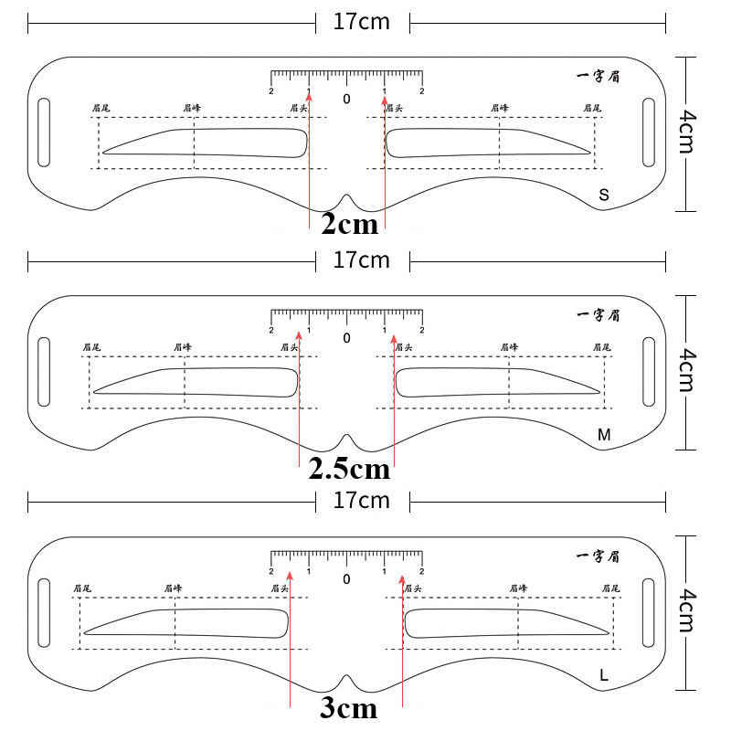 Nou 6 bucăți reutilizabil pentru modelarea sprâncenelor set de bricolaj riglă moale pentru definirea sprâncenelor card de ștampilă riglă moale șablon instrument de machiaj