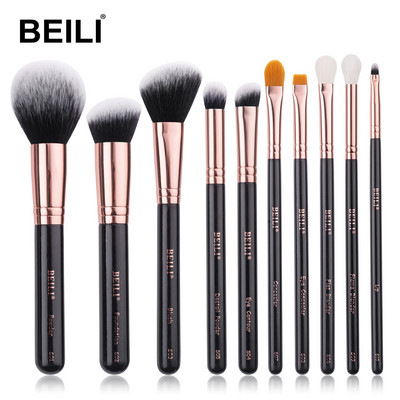 BEILI 8-10 KOM Kistovi za šminku Podloga za puder Highlight Korektor za miješanje sjenila Set četkica za šminku pinceaux de maquillage