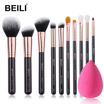 BEILI 8-10 KOM Kistovi za šminku Podloga za puder Highlight Korektor za miješanje sjenila Set četkica za šminku pinceaux de maquillage