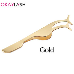 OKAYLASH din metal, cu ridicata, din oțel inoxidabil, pensete pentru gene false, vânzare în vrac, din metal, clește aplicator pentru gene false