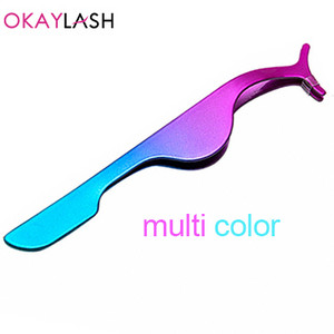 OKAYLASH din metal, cu ridicata, din oțel inoxidabil, pensete pentru gene false, vânzare în vrac, din metal, clește aplicator pentru gene false