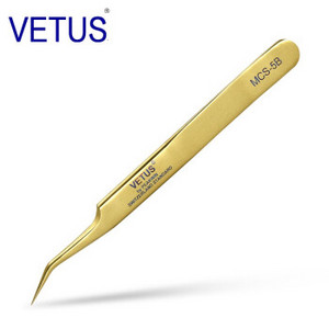 Vetus Original MCS Premium Eyelash Tweezers Makeup Bright Blue New Style Ultra Precise Tip Improve for 3D 6D Eyelashes Extension