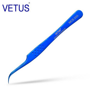 Vetus Original MCS Premium Eyelash Tweezers Makeup Bright Blue New Style Ultra Precise Tip Improve for 3D 6D Eyelashes Extension