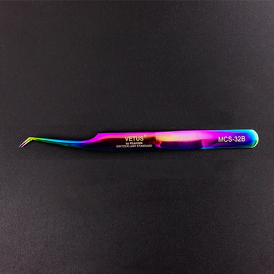 Vetus Original MCS Premium Eyelash Tweezers Makeup Bright Blue New Style Ultra Precise Tip Improve for 3D 6D Eyelashes Extension