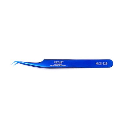 Vetus Original MCS Premium Eyelash Tweezers Makeup Bright Blue New Style Ultra Precise Tip Improve for 3D 6D Eyelashes Extension