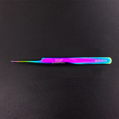 Vetus Original MCS Premium Eyelash Tweezers Makeup Bright Blue New Style Ultra Precise Tip Improve for 3D 6D Eyelashes Extension