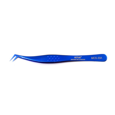Vetus Original MCS Premium Eyelash Tweezers Makeup Bright Blue New Style Ultra Precise Tip Improve for 3D 6D Eyelashes Extension