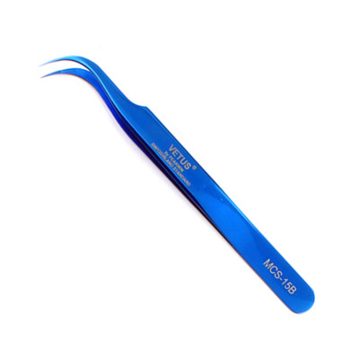 Vetus Original MCS Premium Eyelash Tweezers Makeup Bright Blue New Style Ultra Precise Tip Improve for 3D 6D Eyelashes Extension