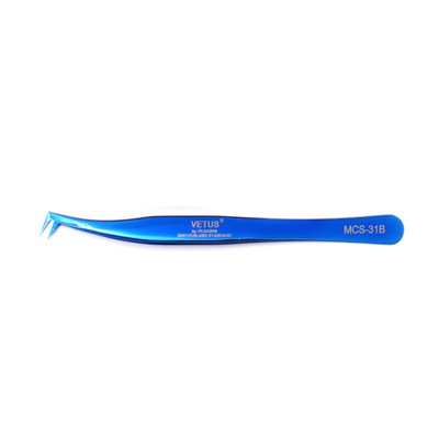 Vetus Original MCS Premium Eyelash Tweezers Makeup Bright Blue New Style Ultra Precise Tip Improve for 3D 6D Eyelashes Extension