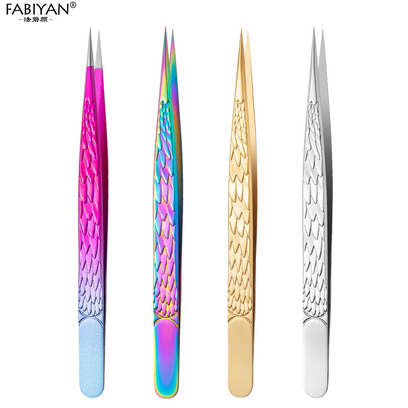 Cleste Pensetă Oțel inoxidabil Nail Art Strasuri Cristal Paiete Sclipici Ridicarea bumbac Manichiură Pedichiură Instrumente de curățat